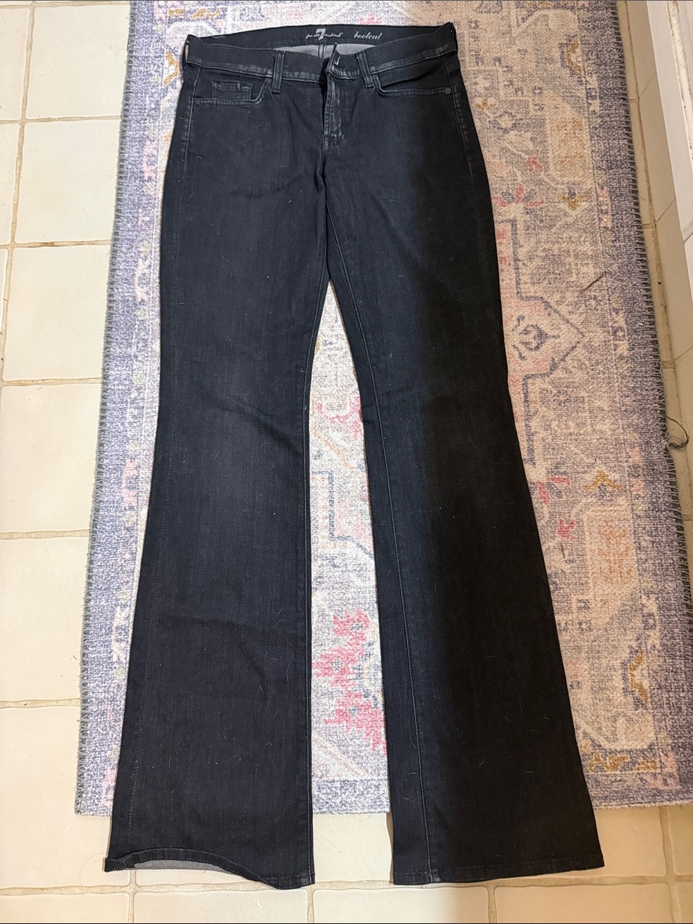 7 For All Mankind Black Bootcut Jeans Size 29 Long